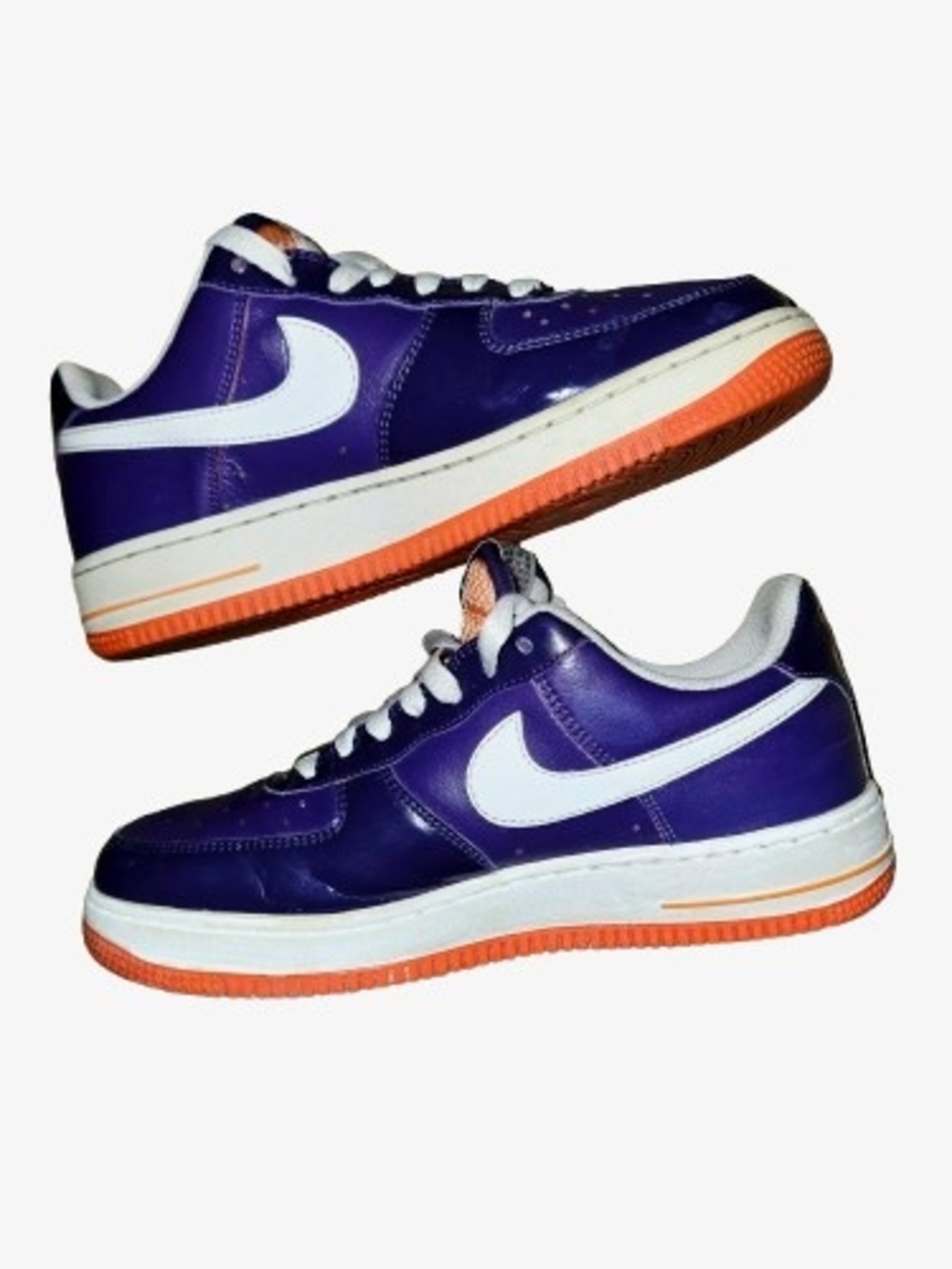 Vntg 2009 Size 7 Nike Air Force 1 Low Purple Patent Leather Sneakers Streetwear